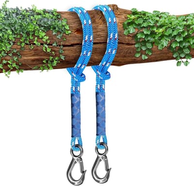 2x Schommel Touw Set voor Boombevestiging - 100 cm Hang Touw met Haken - 100 kg Draagkracht