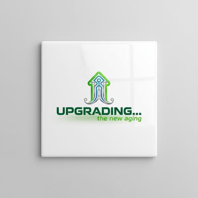 “Upgrading… The New Aging” Motiverende Keramische Tegel – 15×15 cm Moderne Inspirerende Muurdecoratie Cadeau