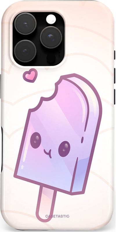 Casetastic hoesje geschikt voor Apple iPhone 16 Pro - MagSafe - Dubbellaagse bescherming - Zacht Paars IJs - Fashion Case - Wit Zand Lila