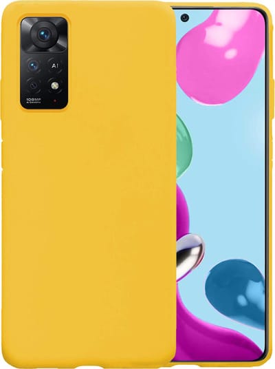 Hoesje - Geschikt voor Xiaomi Redmi Note 11 - Sterk & Shockproof - Hoes Cover - Siliconen Case - Telefoonhoesjes - Geel