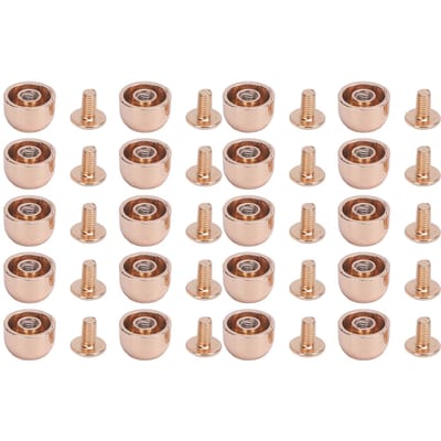 20 Set Leren Klinknagels 10x6mm Concave Emmerkop Zinklegering 7mm Kruiskopschroef Klinknagelset voor Riemen goud