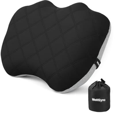 Ultralicht opblaasbaar campingkussen met afneembare hoes – Ergonomisch reiskussen voor wandelen, backpacken en kamperen