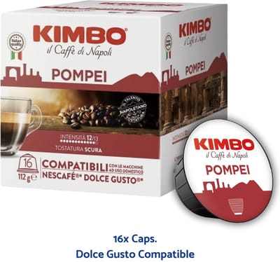 Kimbo - Pompei Espresso Koffie - Dolce Gusto Koffiecups 16st.