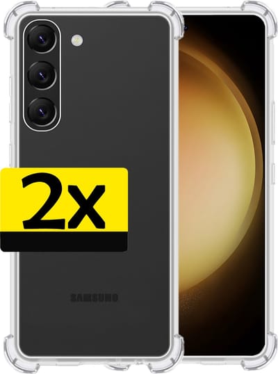 Hoesje - 2 Stuks - Geschikt voor Samsung Galaxy S23 - Sterk & Shockproof - Siliconen Case - Back Cover - Telefoon Hoes Shock Proof - Telefoonhoesjes - Transparant