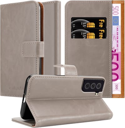 Cadorabo Hoesje geschikt voor Samsung Galaxy S22 PLUS in CAPPUCCINO BRUIN - Beschermhoes met magnetische sluiting, standfunctie en kaartvakje Book Case Cover Etui