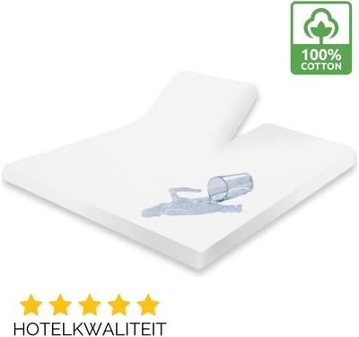 Droomtextiel Splittopper Molton Matrasbeschermer Waterdicht - 160x200 cm - 100% Katoen - Incontinentie Molton