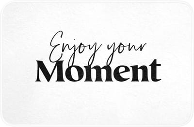 WC mat 60x40 cm - Antislip - Quotes - Enjoy your moment - Wit - Spreuk - Toiletmat - Vloermat - Douchemat - Toilet tapijt - Toiletmatten