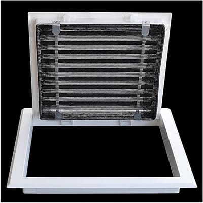 Ventilatierooster Afdekking - Rooster Afdekking Ventilatie - Luchtcirculatie Verbeteren - Verwijderbare Louvered Deur - 60 x 60 cm - Wit
