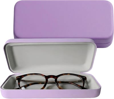 Draagbaar hardcase brillenetui van PU-leer met microvezeldoek voor zonnebrillen en leesbrillen, ideaal voor dames en heren