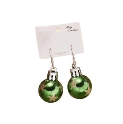 Plux Fashion Kerstbal Oorbellen - Groen - Ster Kerstbal - 3cm/6cm - Dames - Heren - Rode Oorbellen - Christmas Earrings - Kerst Oorbellen - Hanger Oorbellen - Christmas Bauble Earrings - Sieraden Cadeau - Luxe Style - Kerst - Black Friday