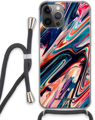 Case Company® - Hoesje met koord geschikt voor iPhone 13 Pro Max hoesje met Koord - Quantum Being - Telefoonhoesje met Zwart Koord - Bescherming aan alle Kanten en Over de Schermrand
