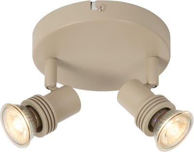 Lucide KIANTI - Plafondspot (Plafondlamp) - Ø 15 cm - 2xGU10 - Taupe