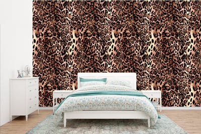 Behang - Fotobehang Dierenprint - Luipaard - Design - Luxe - Breedte 385 cm x hoogte 240 cm