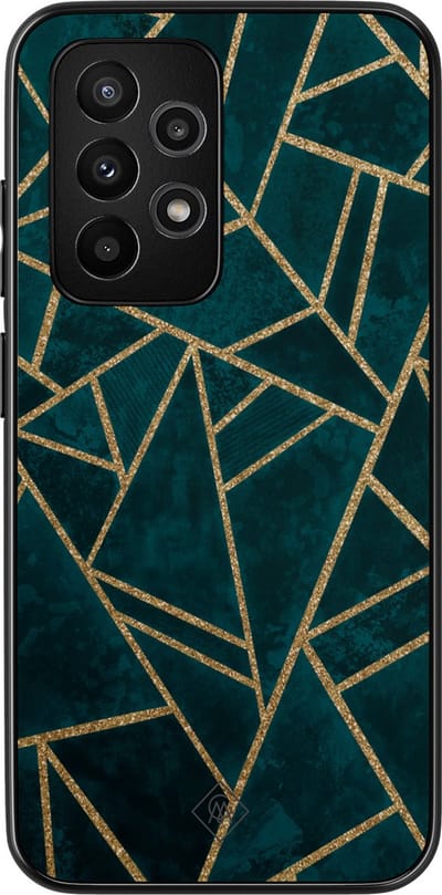 Casimoda® hoesje - Geschikt voor Samsung Galaxy A52 5G - Blue Shapes - Zwart TPU Backcover - Geometrisch patroon - Blauw