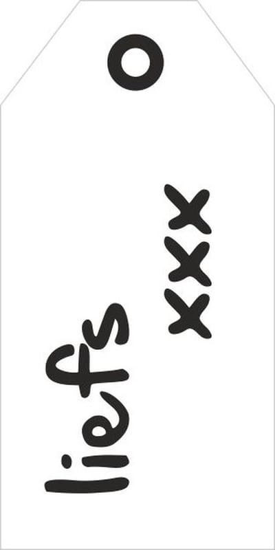 Luxe Bloemenkaartje - Cadeaukaartje - Label - Wenskaartje - Wit - Liefs xxx - 20 Stuks - Met Boorgaatje