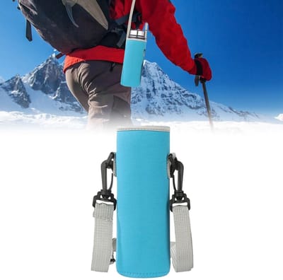 Dailygoods- Flessenhoes Neopreen - Drinkfles Houder 1100 ml - Thermo-Flessenhouder - Waterfleshouder - Schouderriem - Bescherming tegen Krassen - Drinkfleshouder