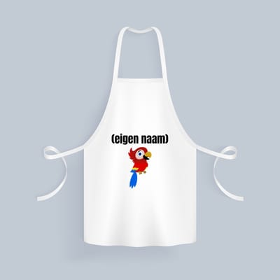 Akyol - kleine papegaai met eigen naam Keukenschort - Papegaai - papegaai liefhebbers - iemand die houdt van papegaaien - verjaardag - cadeau - kado - 82 bij 71 cm