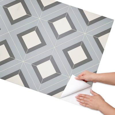 Coloray Meubel Wrap Folie - Grijs Meubelfolie - 75x150 cm - Decoratiefolie Geometrisch patroon - Meubel Wrap Folie - Geometrische Meubelfolie - Plakfolie Meubels - Keuken decoratie - Geometrie