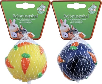 Nobby beloningsbal voor knaagdier met wortelprint assorti