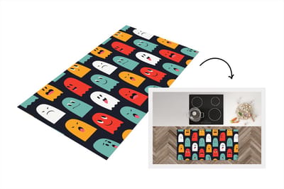 Keukenloper - Loper keuken - Patroon - Pacman - Games - Spook - 120x60 cm - Keukenloper vinyl