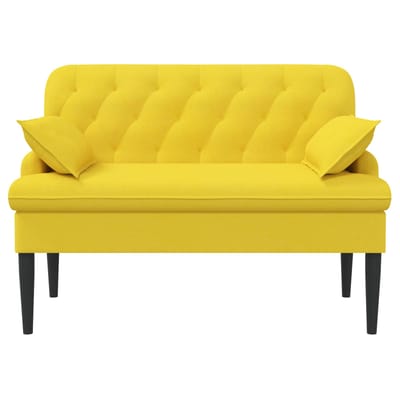 vidaXL - Lovingseat - met - knoopge - tuft - Licht - Geel - 111 - x - 68 - x - 80 - cm - Stof