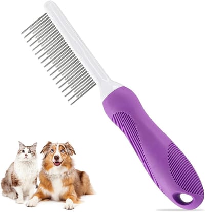 Honden- en kattenborstel voor ondervacht, vlooienkam en ontklitter, ideaal voor korte en lange vachten, verwijdert klitten en losse haren
