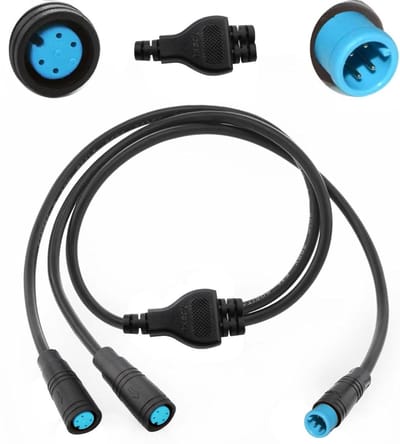 4 pin Y-splitter verlengkabel - waterdicht PVC - male en female - geschikt voor elektrische fietsaccessoires - ShopVlot