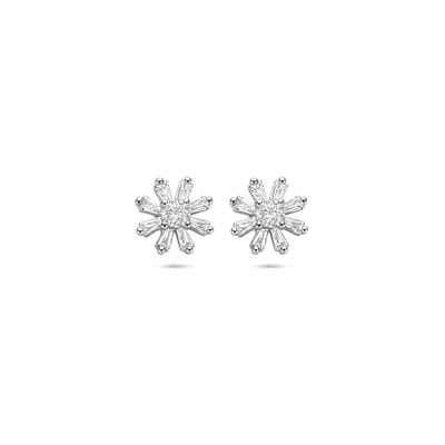 Zilveren gerhodineerde oorknoppen zirkonia 8,5 mm - 1341565