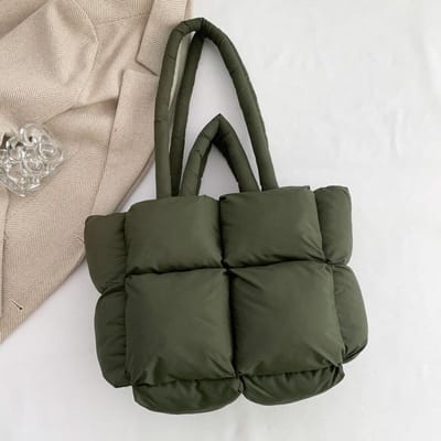Donszak Katoenen Kleding Dames Tas Eenvoudige Katoenen Ruimtetas Draagtas Zachte Geruite Handtas Schoudertas gray