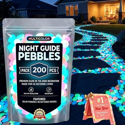 Glow In The Dark Stenen - 200 Stuks - Tuin & Aquarium Lichtgevende Stenen - MULTICOLOR - Glow In The Dark kiezelstenen - Glow In de Dark Grindkorrels - Decoratieve Stenen - Voor Wandelbruggen Outdoor Decor Aquarium Fish Tank Tuin - SOLLBRY®
