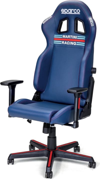 Sparco Martini Racing Icon Martini Racing Bureaustoel - Zwart — Blauw — Maat Onesize