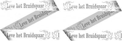 Bruiloft/huwelijk markeerlint - 2x - versiering - 15 meter - Afzetlint - trouwerij/trouwfeest - kunststof