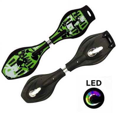Groen wave board LED waveboards skateboard met licht StreetSurfing Board Wave Props gratis draagtas