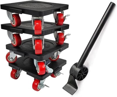 Meubellifter en meubelroller - meubeltransportscooter - meubelglijsysteem met lastenlifter - transportwielen voor zware meubel - 360 graden draaibare wielen - 4 strepen