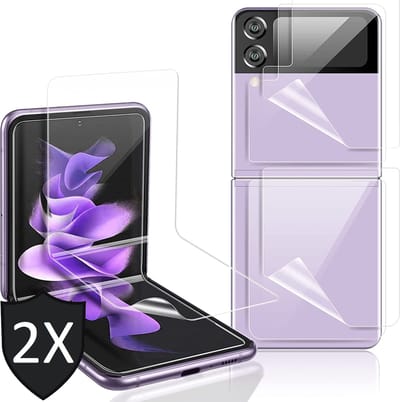 Screenprotector geschikt voor Samsung Galaxy Z Flip 3 - PET Screen Protector - 2 Stuks