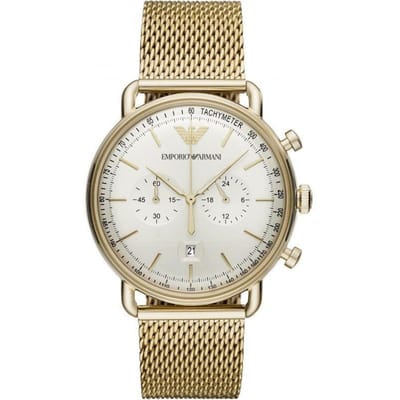 Emporio Armani AR11315 Heren Chronograaf Horloge - Gouden RVS