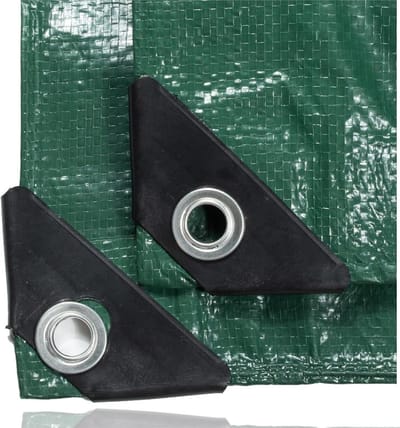 6 Stuks Groene Afdekzeilen 10m x 10m Met Ringen 200 g/m² Waterdicht