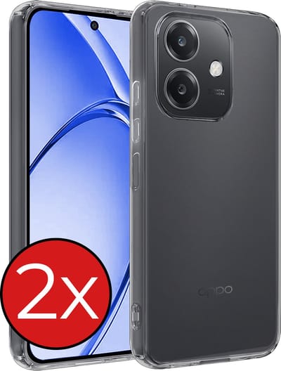 Hoesje - 2 Stuks - Geschikt voor OPPO A40 - Sterk & Shockproof - Telefoonhoes - Back Cover - Case Siliconen - Telefoon Hoes - Transparant