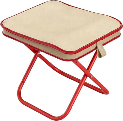 Thijox - Inklapbare Campingkruk, Mini Vouwkruk met Opbergzak, Draagbare Zitplaats voor Buiten, Tuin, Strand, Vissen, Reizen, Wandelen, Grillen, Kaki,