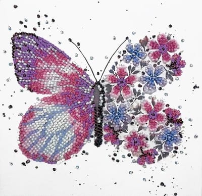 Kralenborduurpakket Pink Wings - Rose Vleugels - Abris Art - parels borduren