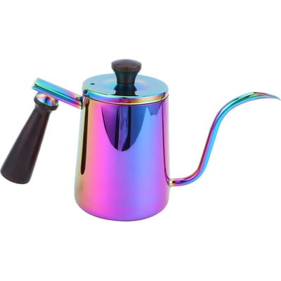 700ml Koffieketel 304 Roestvrij Staal Zwanenhals Tuit Koffie Druppelpot met Houten Handvat(Lang