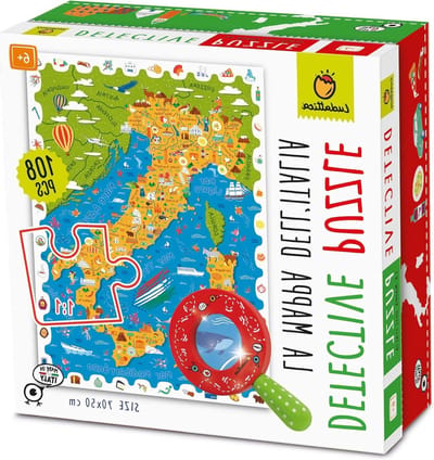 Detective Puzzel - Educatieve Legpuzzel - Kaart Leren - Twee Spellen In Een - 70 x 50 cm - Multicolor