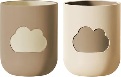 Bamboe Tandenborstel en Mondspoelbekers Set voor Kinderen - Cloudpatroon, Ideaal voor Water, Koffie en Melk