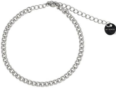 My Bendel - 4 Mm Grove Zilverkleurige Schakelarmband - Stoere Zilverkleurige Stainless Steel Schakelarmband - met Luxe Cadeauverpakking | Sieraden Voor Dames