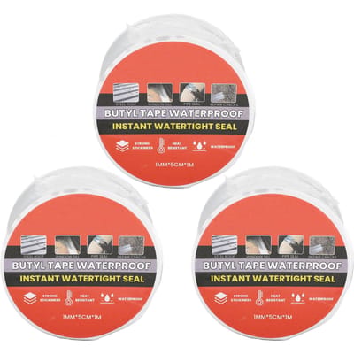 3 stuks 1mmx5cmx1m Waterdichte afdichtingstape Zelfklevende aluminiumfolietape voor het repareren van daklekkage