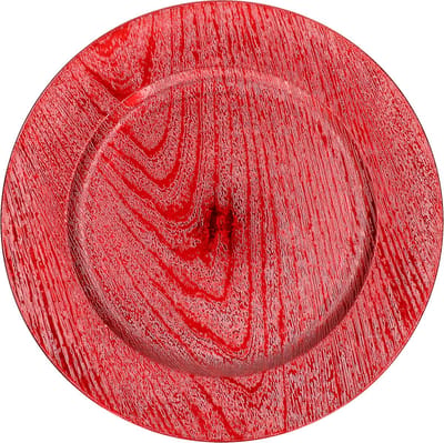 Gerimport Kaarsenbord- rood - rond - D33 cm - kunststof - onderbord - kaarsen dienblad