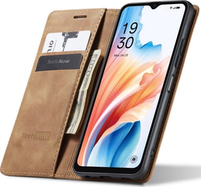 Hoesje geschikt voor Oppo A38 - Book Case Leer Slimline Bruin
