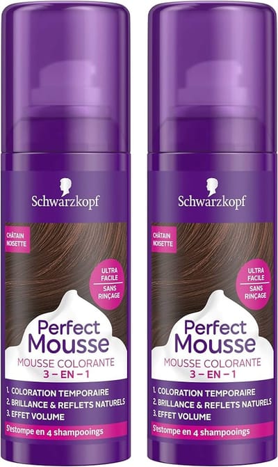 Schwarzkopf Perfect Mousse - Mousse Colorante - 3-en-1 - kastanjebruin - 120ml - 2 stuks