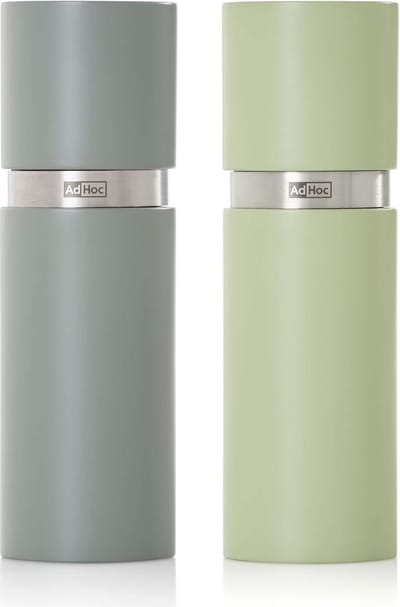 Adhoc - Textura Peper- en Zoutmolen 15 cm Set van 2 Stuks - Beukenhout - Groen