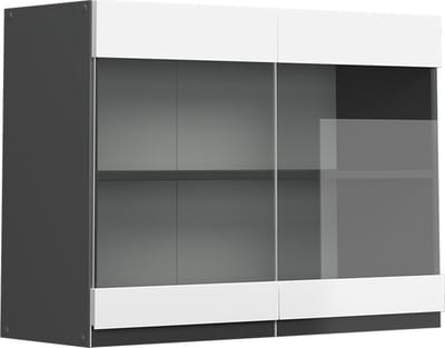 Vicco R-Line Glazen keukenkast – 80 cm J-vorm Wit